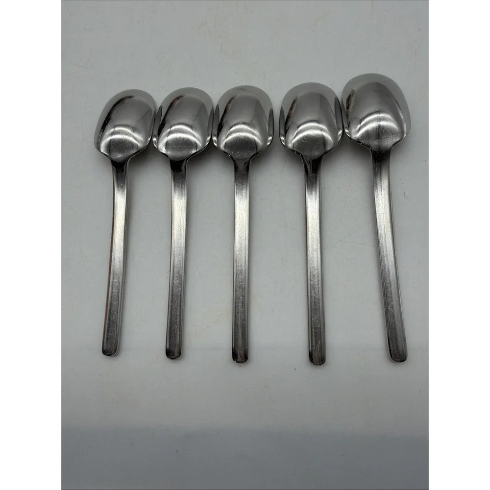 Mikasa Zena Stainless Teaspoons Set of 5 Discontinued Flatware 5 5/8